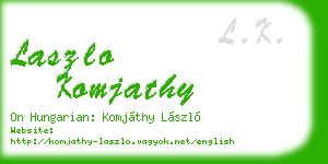 laszlo komjathy business card