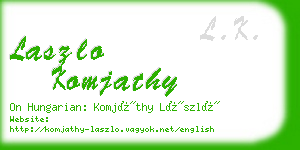 laszlo komjathy business card